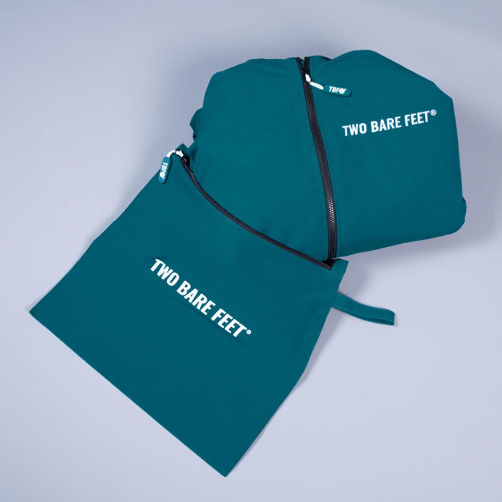 Two Bare Feet Kids Weatherproof Packable Changing Robe & Travel Bag - Sea Green / Raspbery Extra Image 4